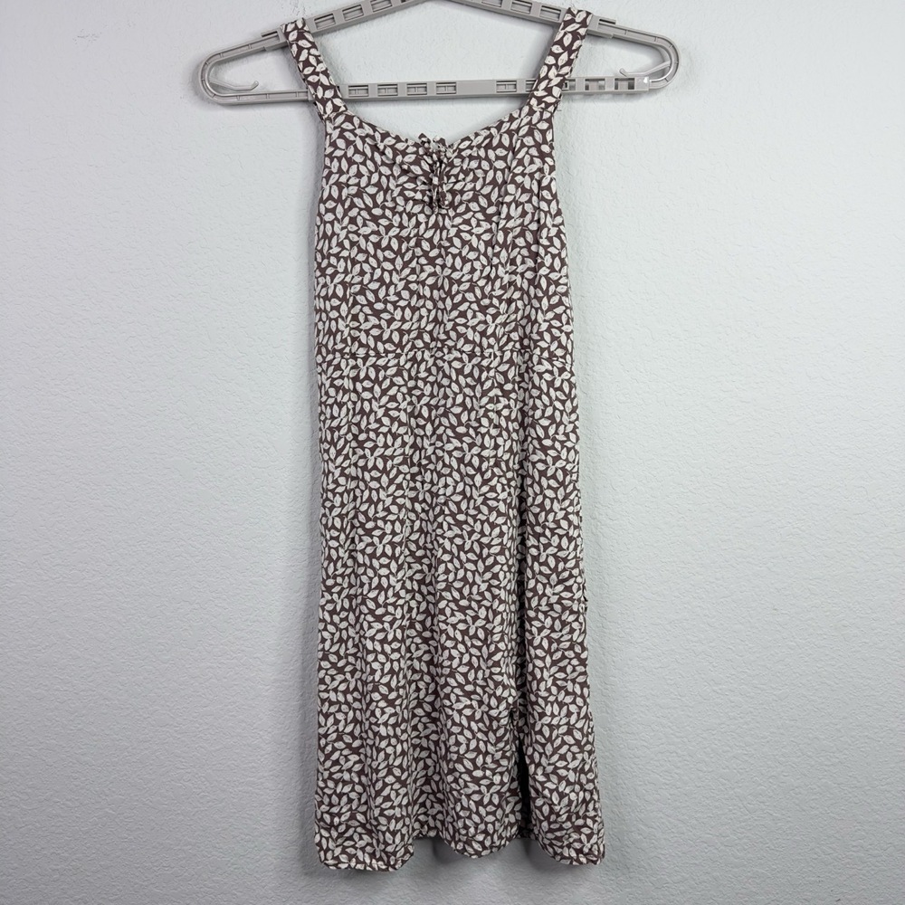 Abercrombie Kids Girls 13/14 Brown White Leaf 90s Y2K Cottagecore‎ Boho Retro